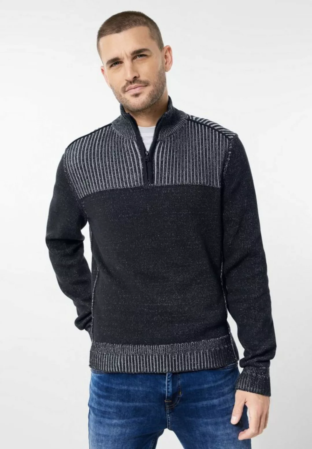 STREET ONE MEN Strickpullover mit Kragen günstig online kaufen