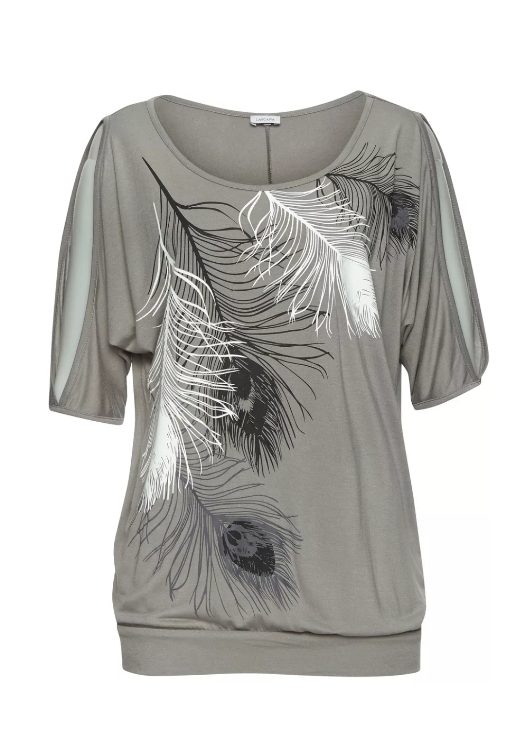 LASCANA Strandshirt, mit Schlitzen an den Ärmeln, Kurzarmshirt, schulterfre günstig online kaufen
