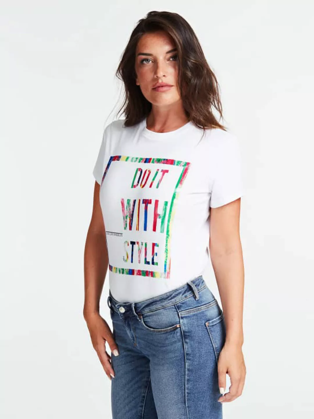 T-Shirt Mehrfarbiger Print günstig online kaufen