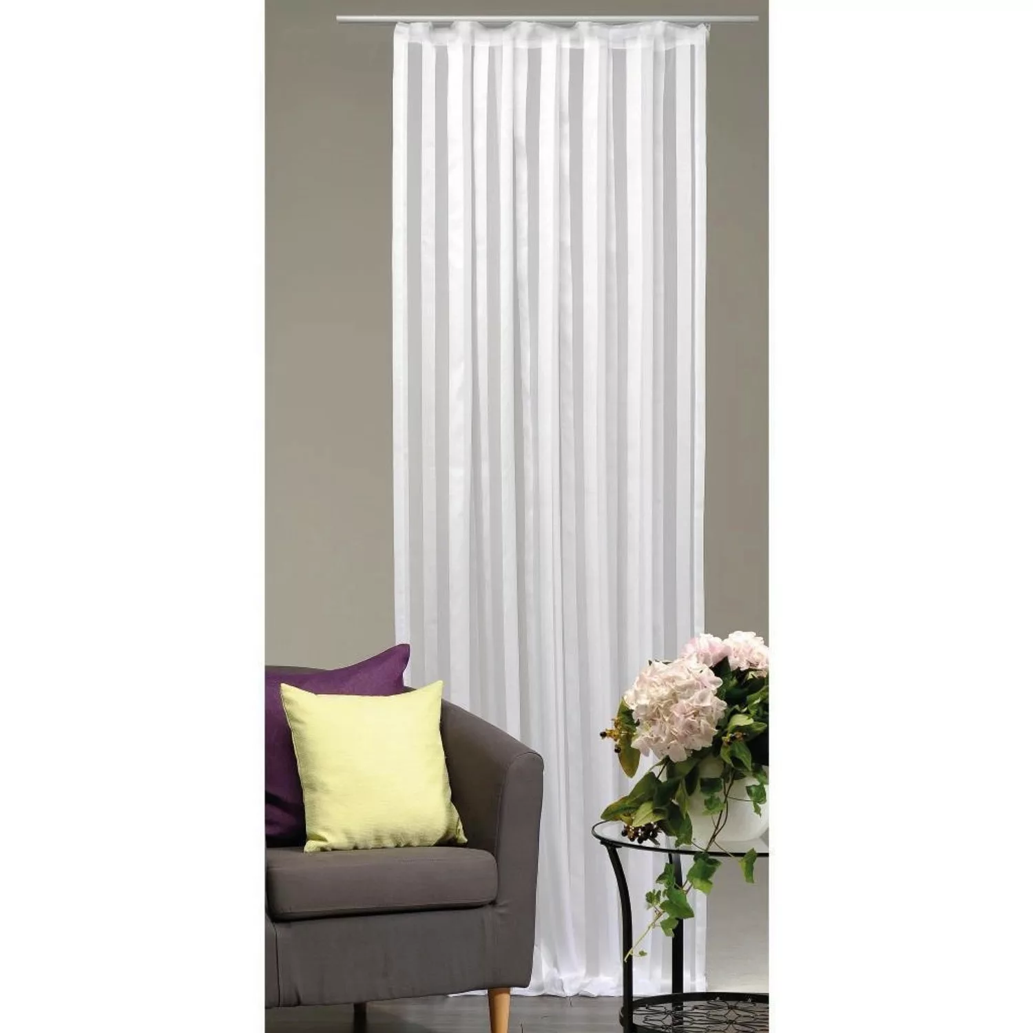 Arsvita Dekoschal Streifen Halbtransparent Universalband 140 cm x 175 cm We günstig online kaufen