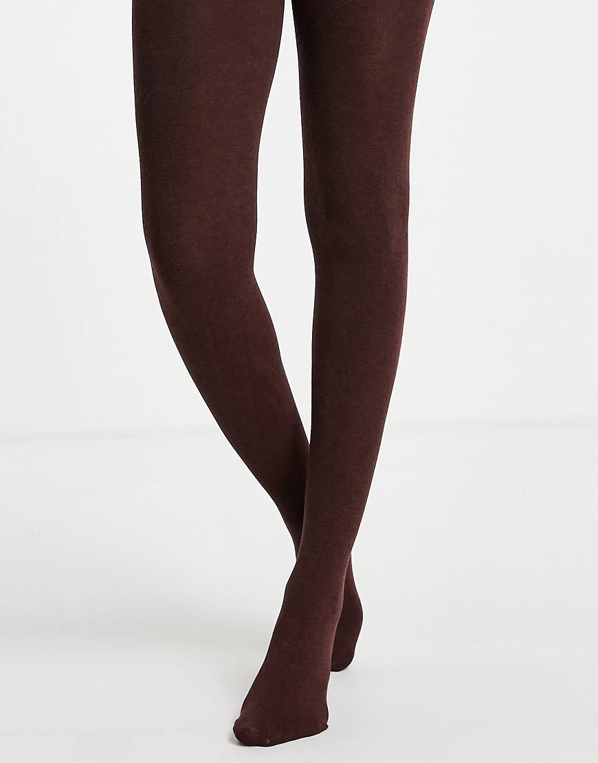 Pretty Polly – Strumpfhose aus recycelter Baumwolle in Merlot-Rot günstig online kaufen