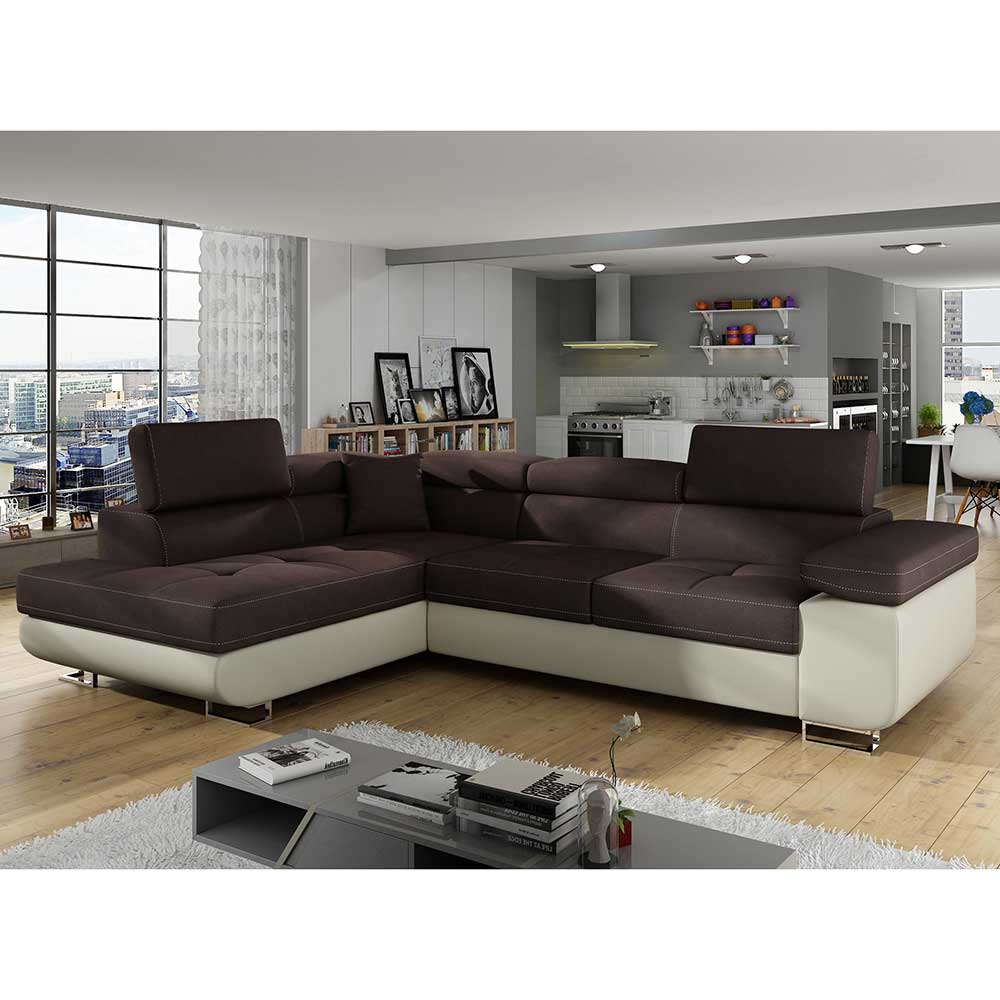 Eckschlafsofa Schlafsofa 275 cm breit mit drei Sitzplätzen günstig online kaufen