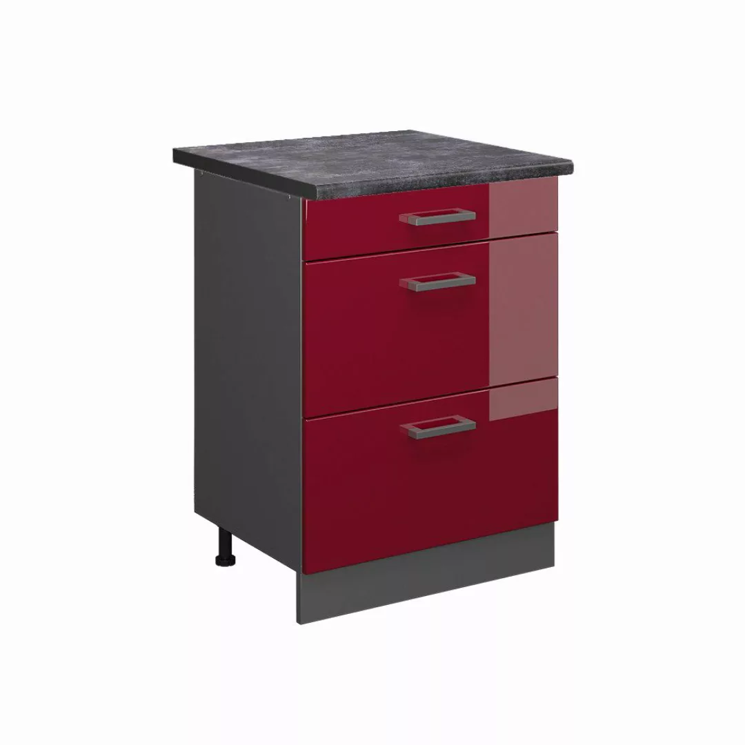 Vicco Unterschrank R-Line, Bordeaux Hochglanz/Anthrazit, 60 günstig online kaufen