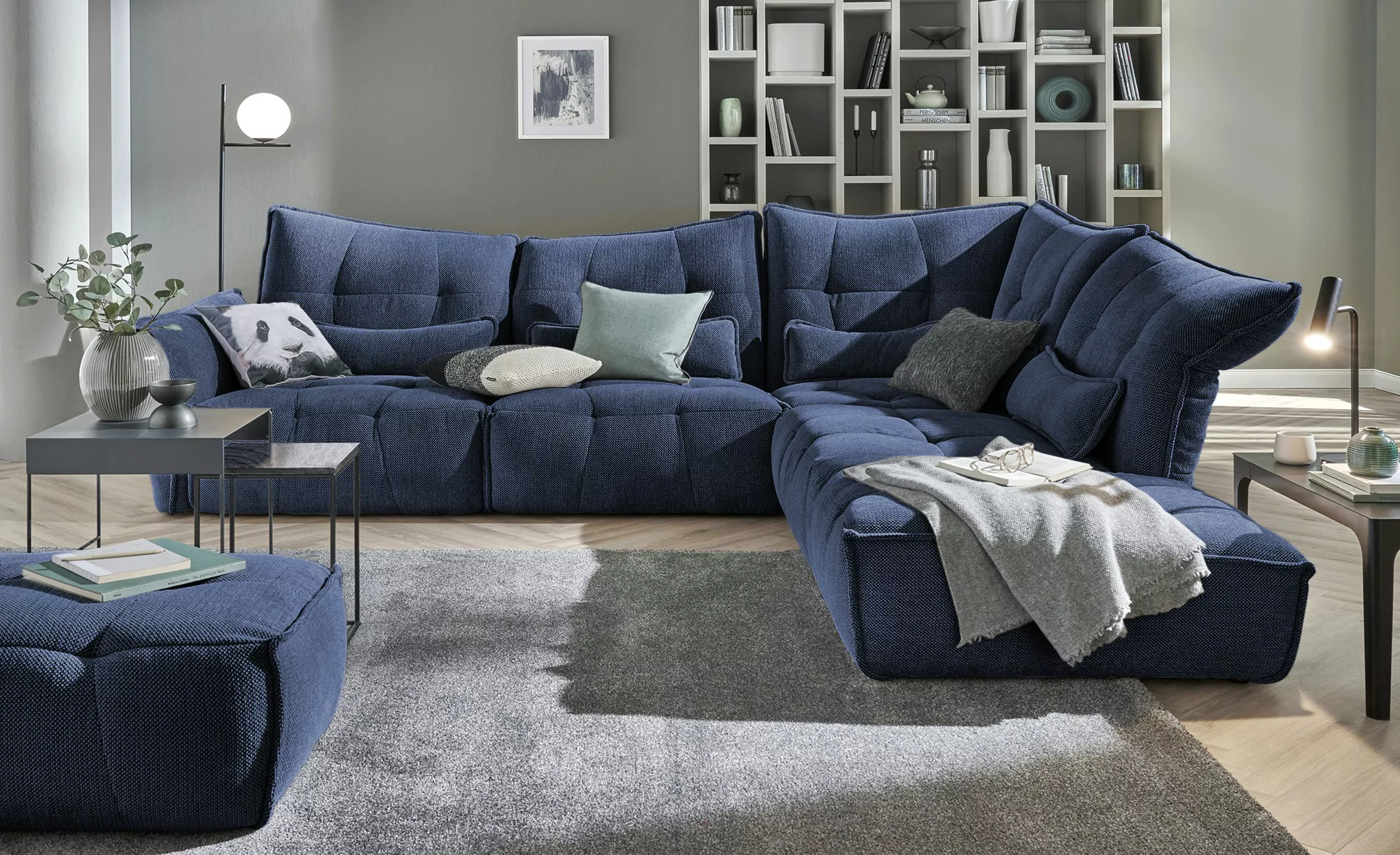 bobb Ecksofa  Jeaneva ¦ blau ¦ Maße (cm): B: 320 H: 101 T: 275 Polstermöbel günstig online kaufen