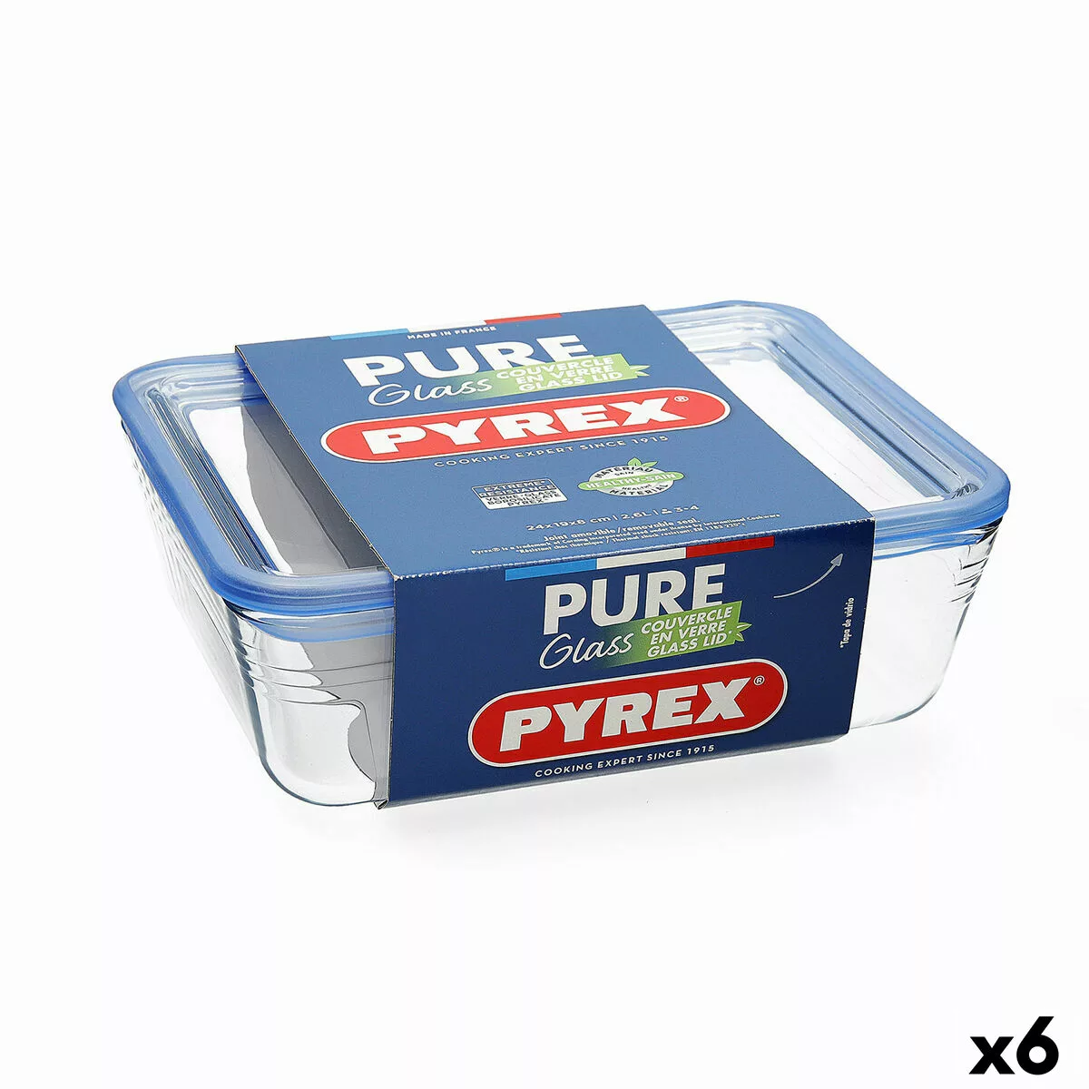 Lunchbox Hermetisch Pyrex Pure Glass Durchsichtig Glas (800 Ml) (6 Stück) günstig online kaufen