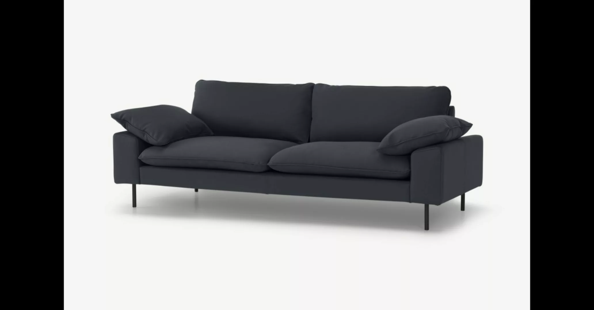 Fallyn 3-Sitzer Sofa, Nubukleder in Karbongrau - MADE.com günstig online kaufen