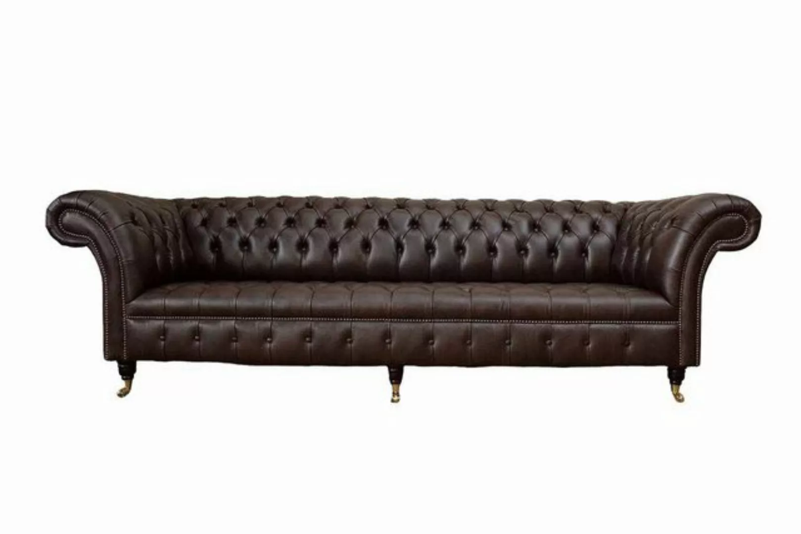 JVmoebel Chesterfield-Sofa Chesterfield Couch Luxus 245cm Ledersofa Couchen günstig online kaufen