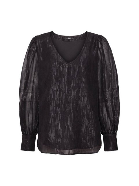 Esprit Collection Langarmbluse Bluse aus Lamee mit Ballonärmeln günstig online kaufen
