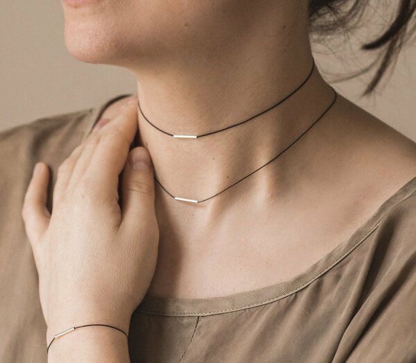 Schlauch-schicht-halsband,Minimalistisches Halsband günstig online kaufen