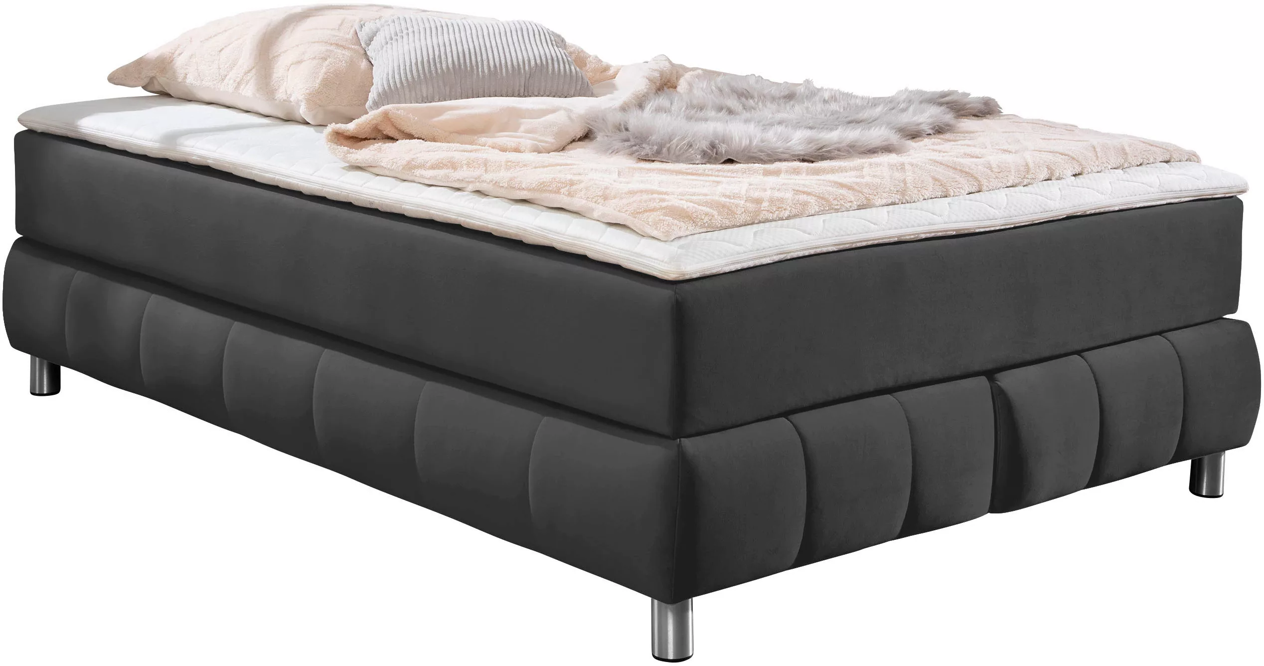 andas Boxspringbett "Salo", Ohne Kopfteil, inkl. Topper, auch in Überlänge günstig online kaufen