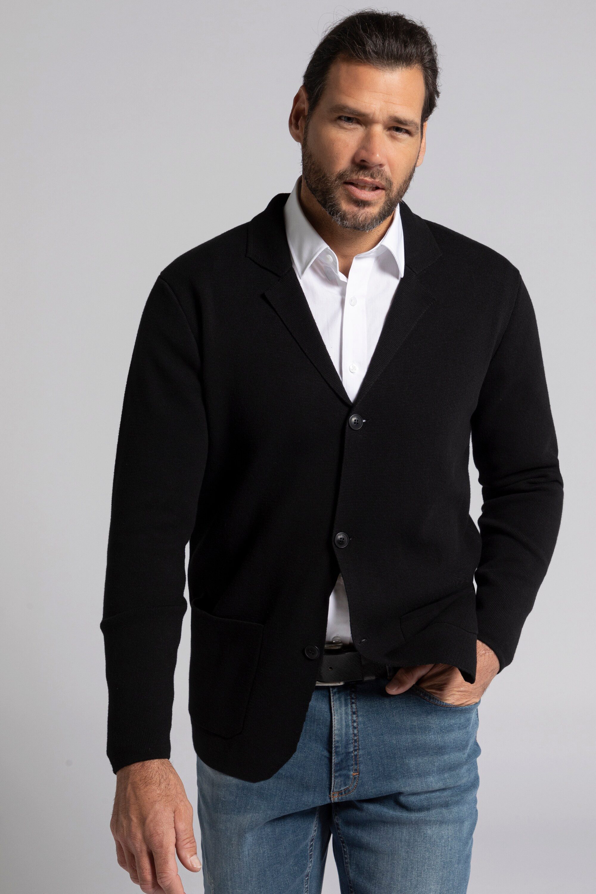 JP1880 Poloshirt Stricksakko FLEXNAMIC® Business Milano-Strick günstig online kaufen
