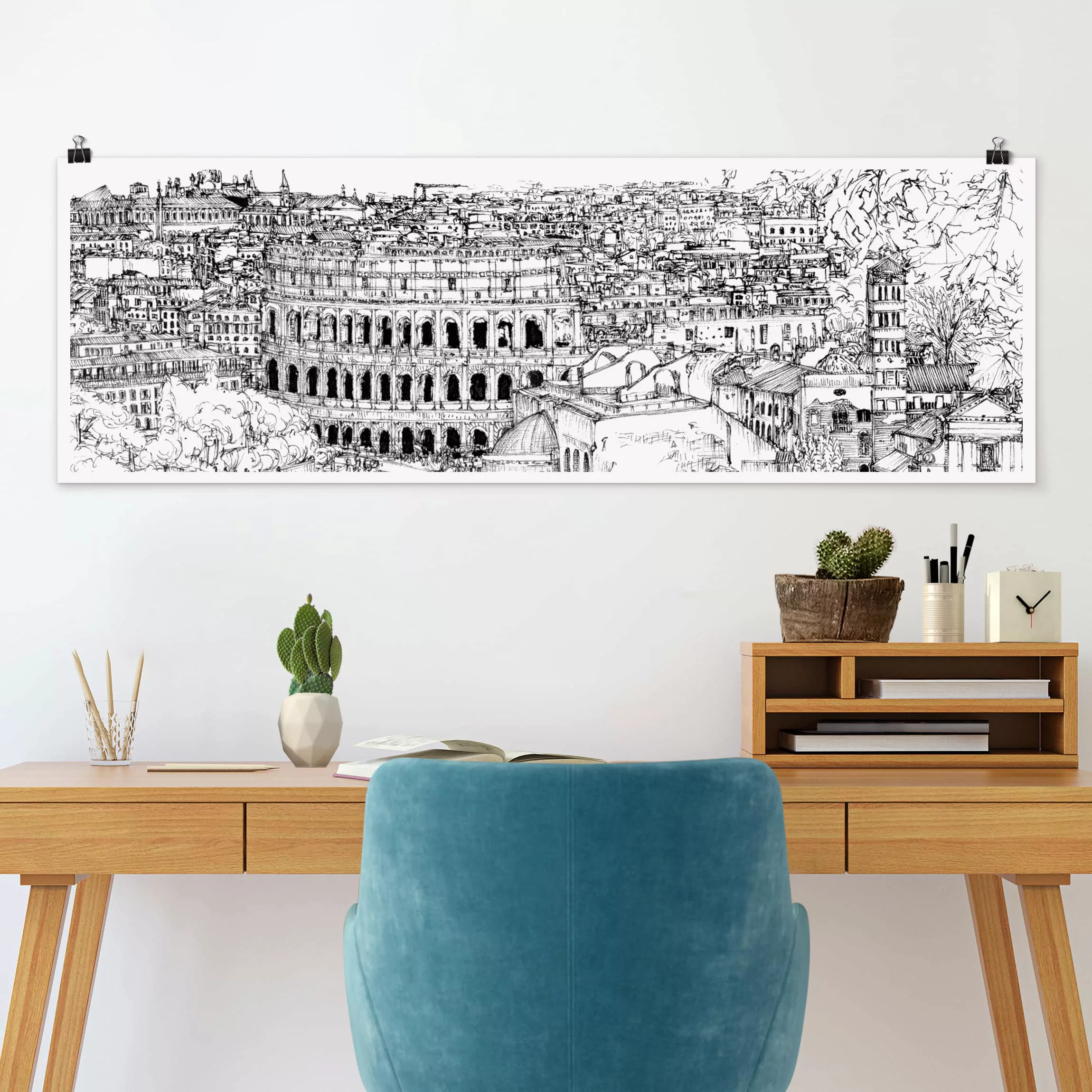 Panorama Poster Architektur & Skyline Stadtstudie - Rom günstig online kaufen