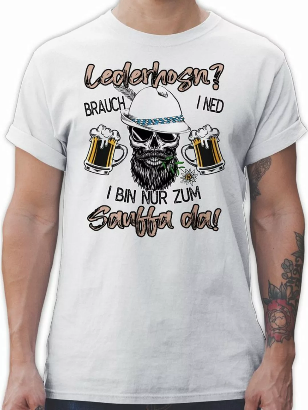 Shirtracer T-Shirt Lederhose Spruch Lausbua Bayrisch Party Trinken Mode für günstig online kaufen