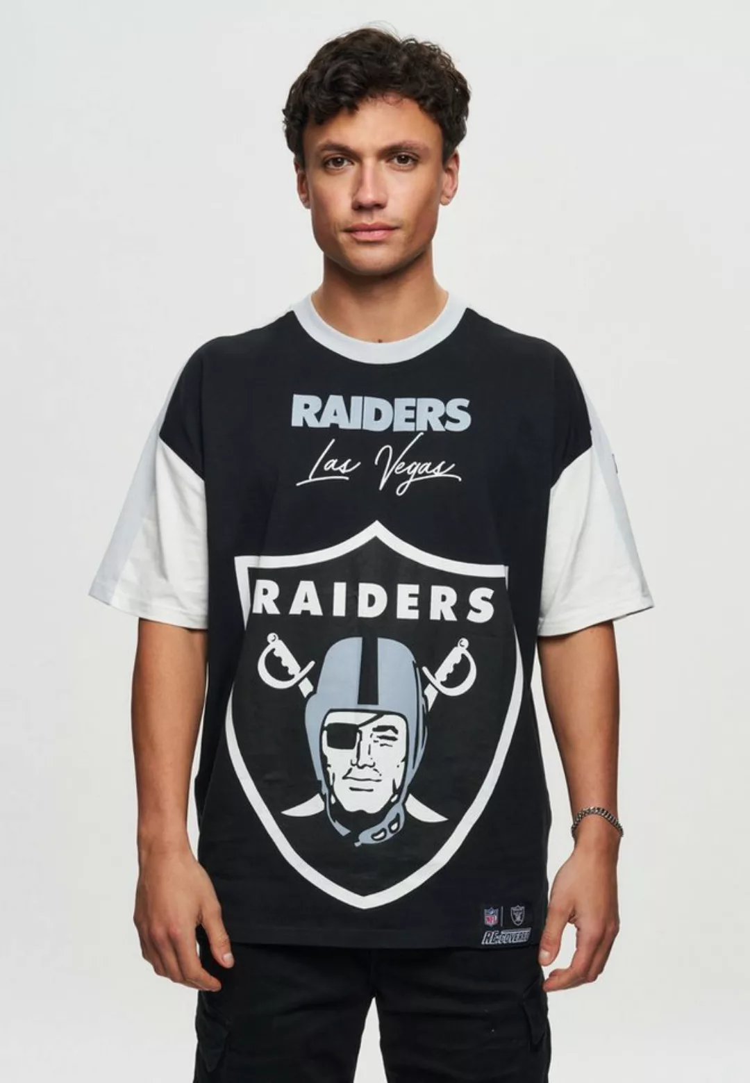 Recovered T-Shirt NFL Raiders Las Vegas Cut and Sew Oversized günstig online kaufen