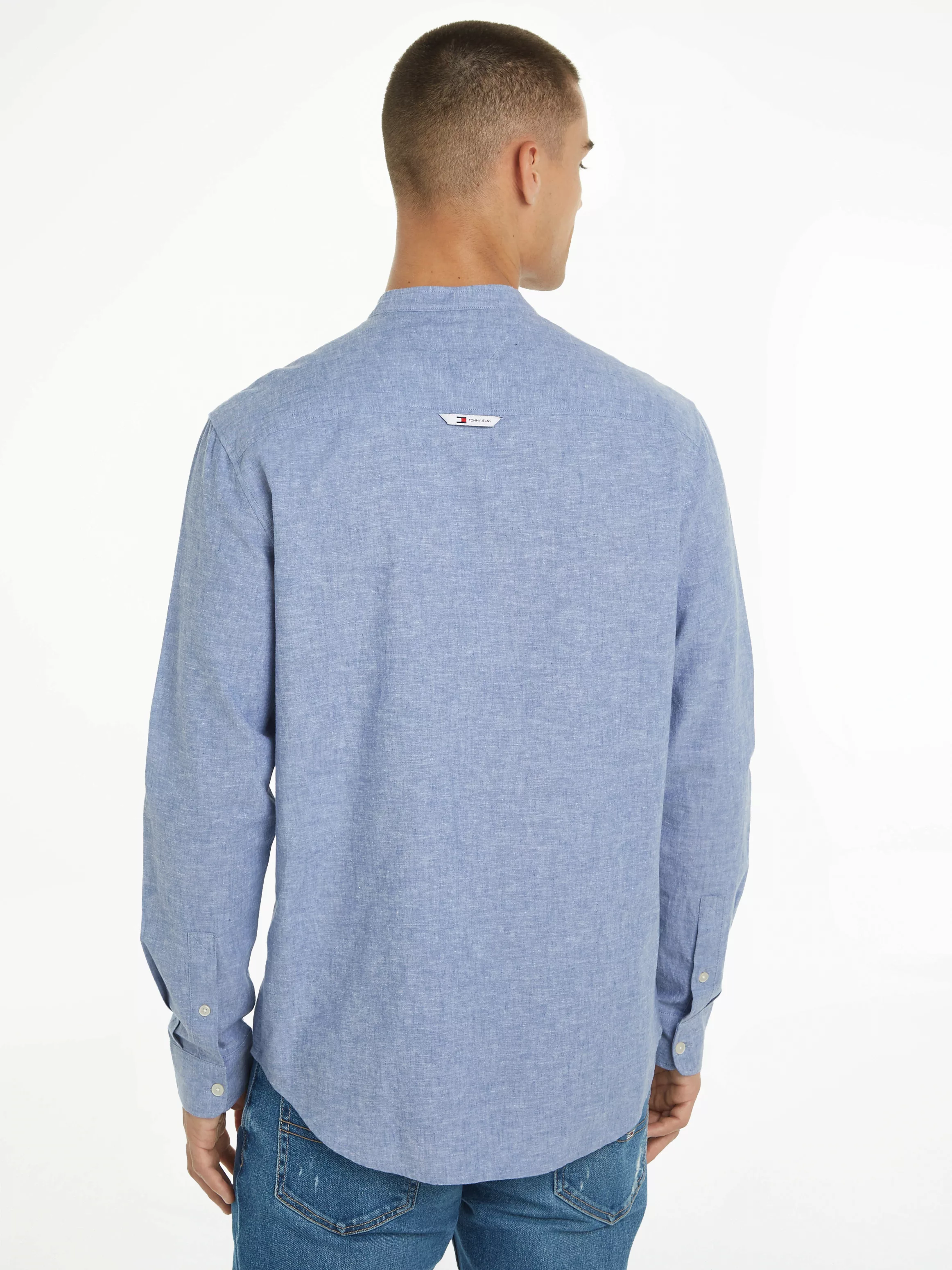 Tommy Jeans Langarmhemd "TJM REG MAO LINEN BLEND SHIRT", in melierter Optik günstig online kaufen