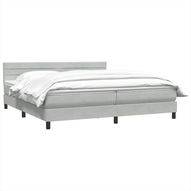 vidaXL Bett Boxspringbett mit Matratze Hellgrau 200x210 cm Samt günstig online kaufen