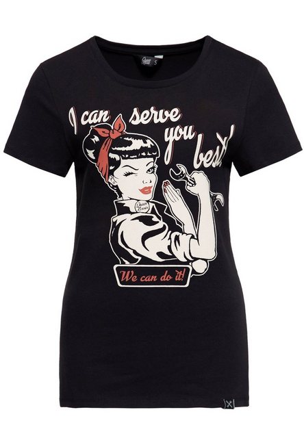 QueenKerosin Print-Shirt I can serve you (1-tlg) mit plakativem vintage Fro günstig online kaufen