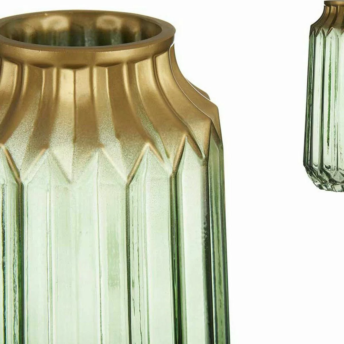 Vase Golden Grün Glas (13 X 23,5 X 13 Cm) günstig online kaufen