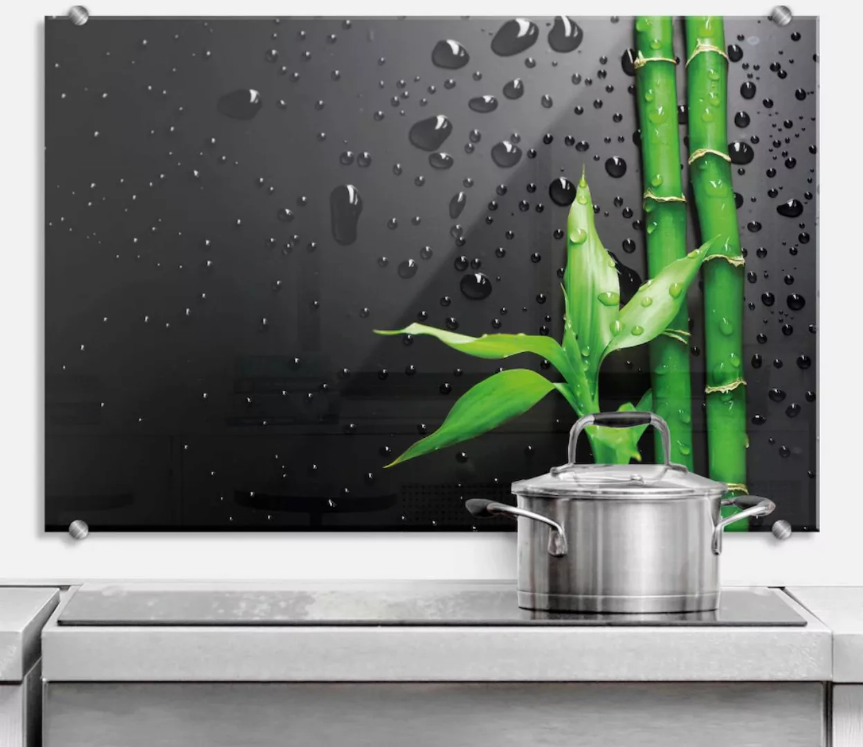 Wall-Art Küchenrückwand "Spritzschutz Bambus Bamboo", (1 tlg.), Herd Waschb günstig online kaufen