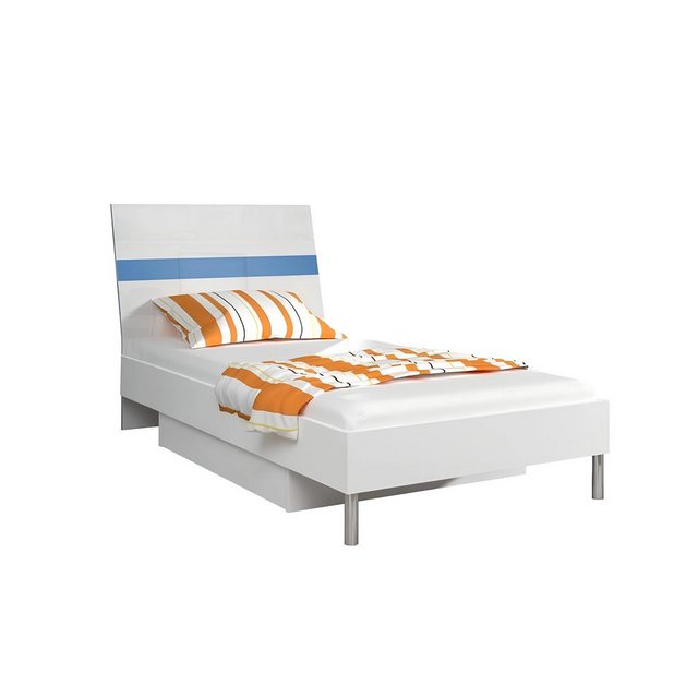 Xlmoebel Bett Einzelbett für Kinderzimmer in Blauem Holzdesign mit Hochglan günstig online kaufen