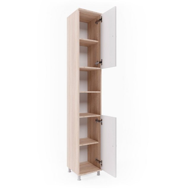 Vicco Hochschrank FYNN 190 x 30 cm Sonoma weiß-kombi günstig online kaufen