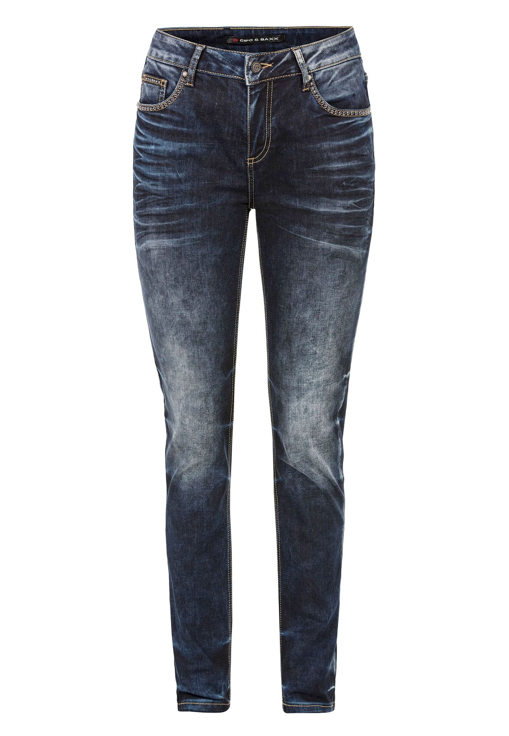 Cipo & Baxx Slim-fit-Jeans "Jeans", Mit glänzenden Nieten, WD465 günstig online kaufen