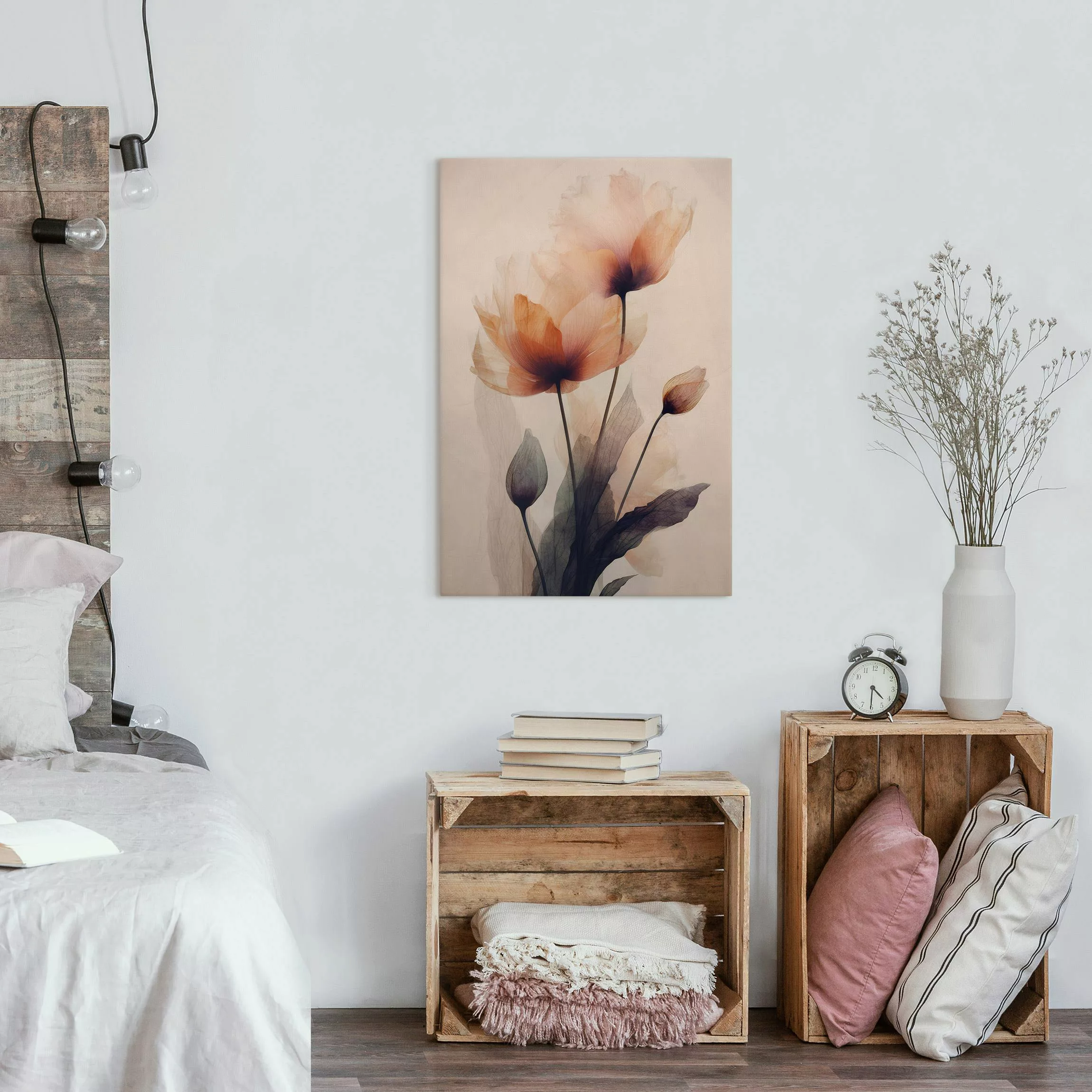 Leinwandbild Pergamentblumen günstig online kaufen