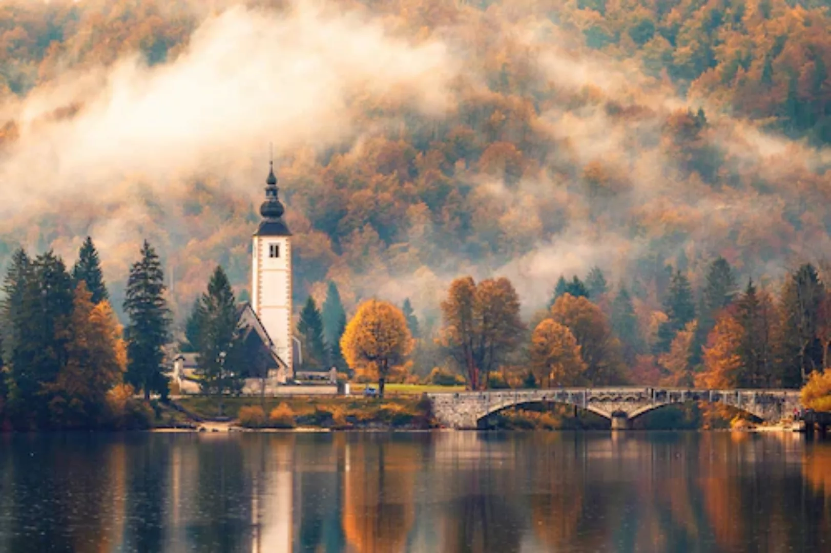 Papermoon Fototapete »Turm am See« günstig online kaufen