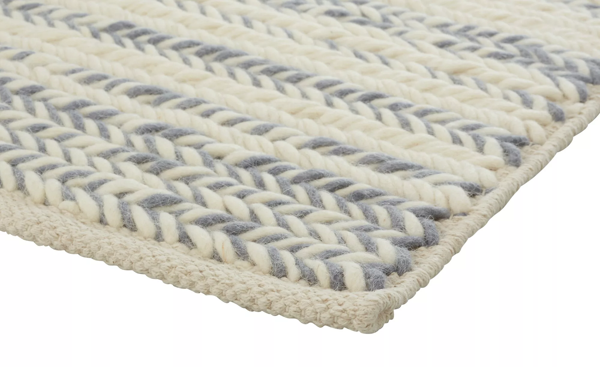 Handwebteppich  Baltic Breeze ¦ beige ¦ Baumwolle, Wolle ¦ Maße (cm): B: 16 günstig online kaufen