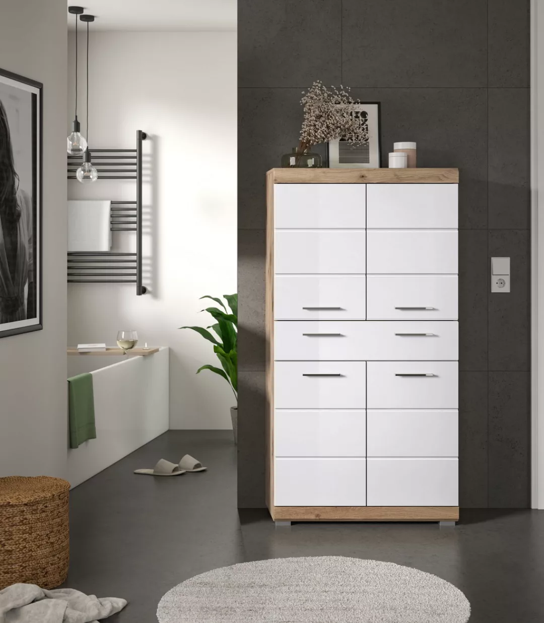 INOSIGN Midischrank "Siena, Breite 74cm, 4 Türen, 1 Schubkasten, 4 Fächer, günstig online kaufen