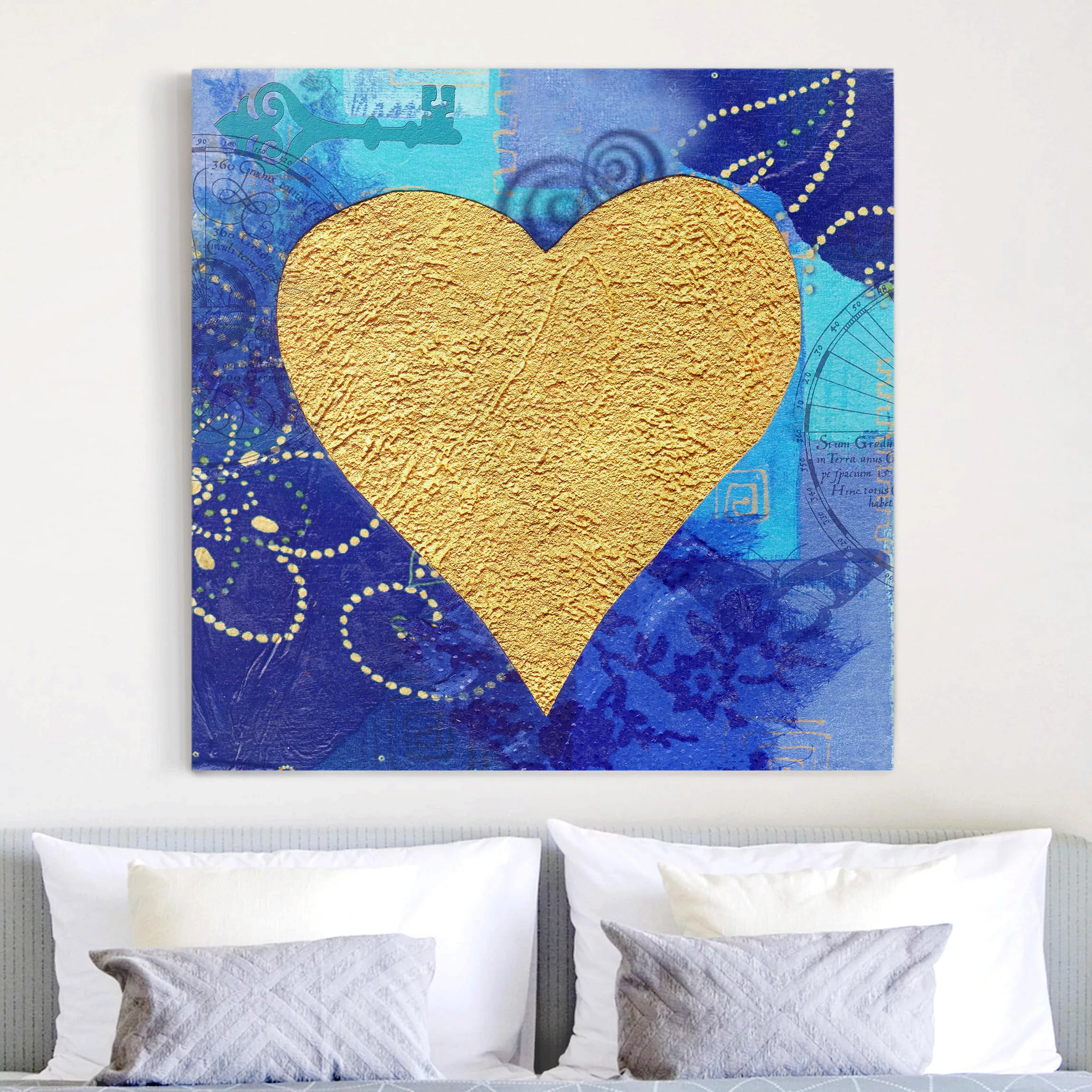 Leinwandbild Liebe - Quadrat Heart of Gold günstig online kaufen