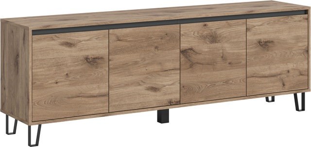 INOSIGN Lowboard "BALTIC, Breite 184cm, grifflose Fronten, Metall-Füße,4 Tü günstig online kaufen