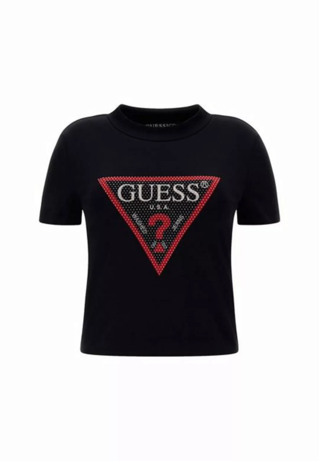 Guess T-Shirt T-Shirt SS MN Triangle Strass Kurzarmshirt (1-tlg) günstig online kaufen