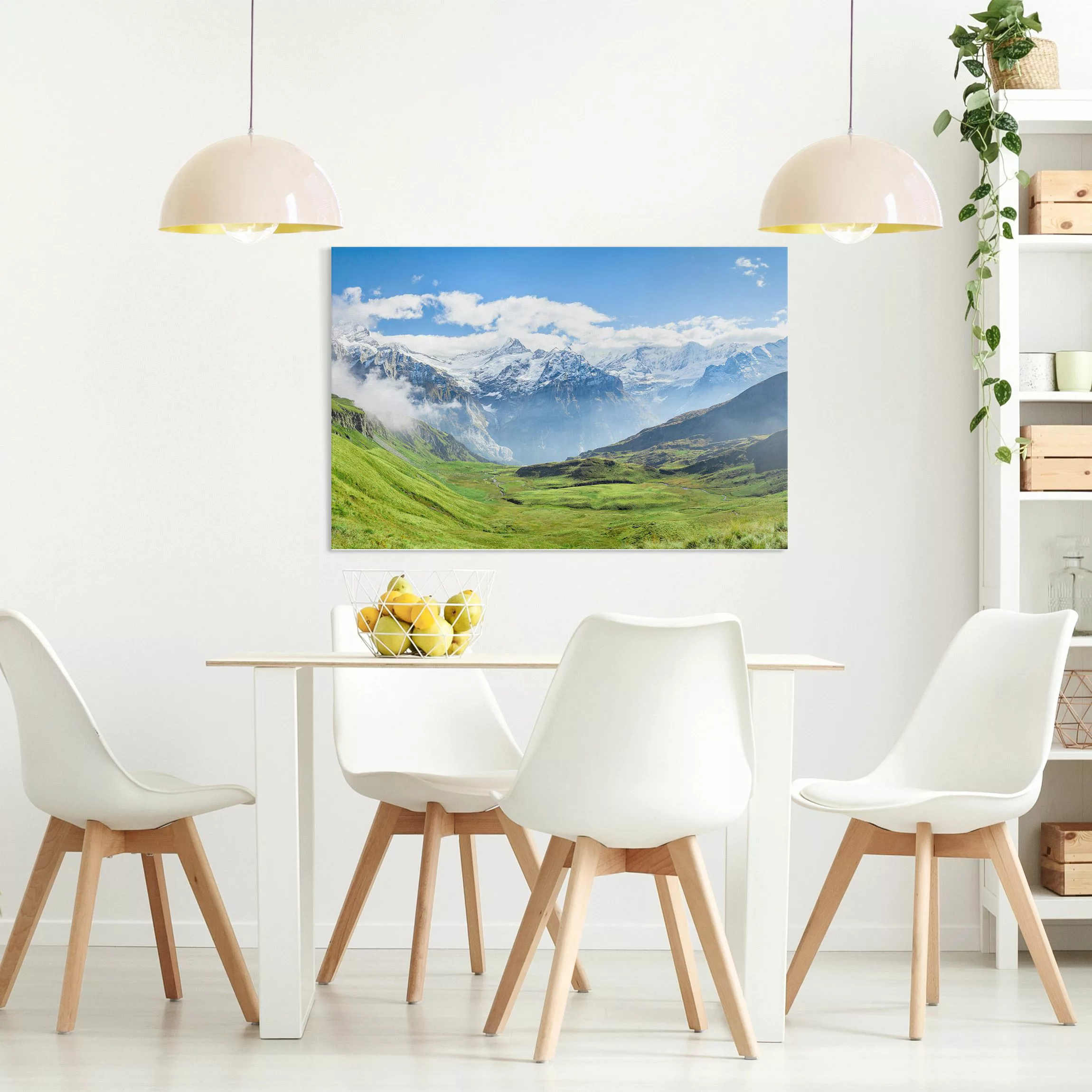 Leinwandbild Schweizer Alpenpanorama günstig online kaufen