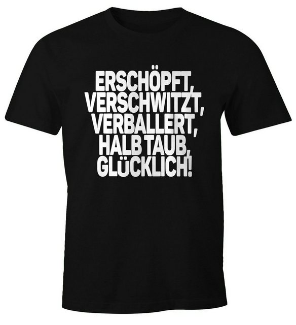 MoonWorks Print-Shirt Herren T-Shirt Spruch Erschöpft Verschwitzt Verballer günstig online kaufen