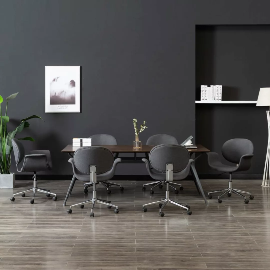 Drehbare Esszimmerstühle 6 Stk. Grau Stoff günstig online kaufen