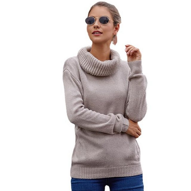 MC Star Strickpullover Trendy Damen-Oberteile, langärmelige Pullover, einfa günstig online kaufen