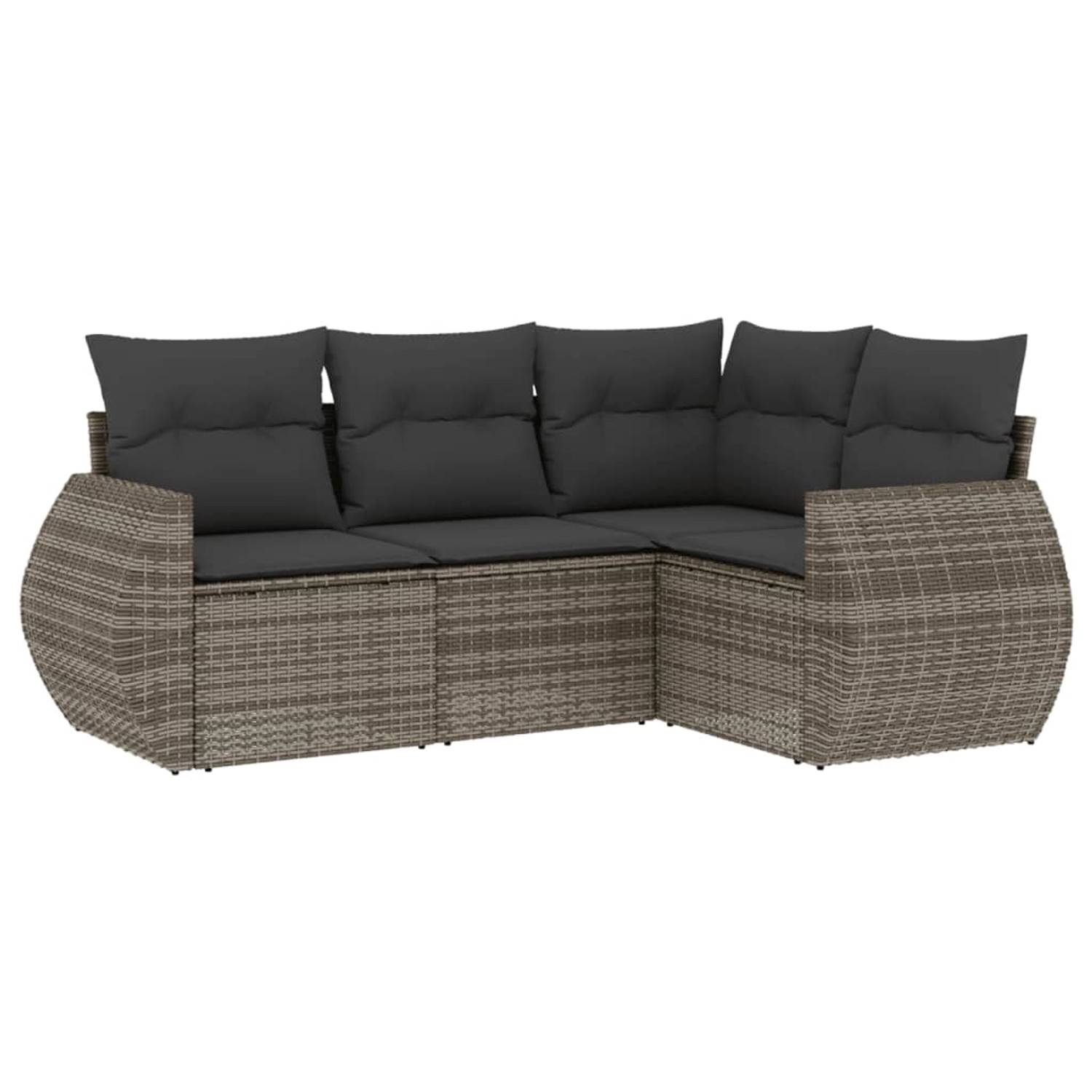 vidaXL 4-Tlg Garten-Sofagarnitur mit Kissen Grau Poly Rattan 3221309 günstig online kaufen