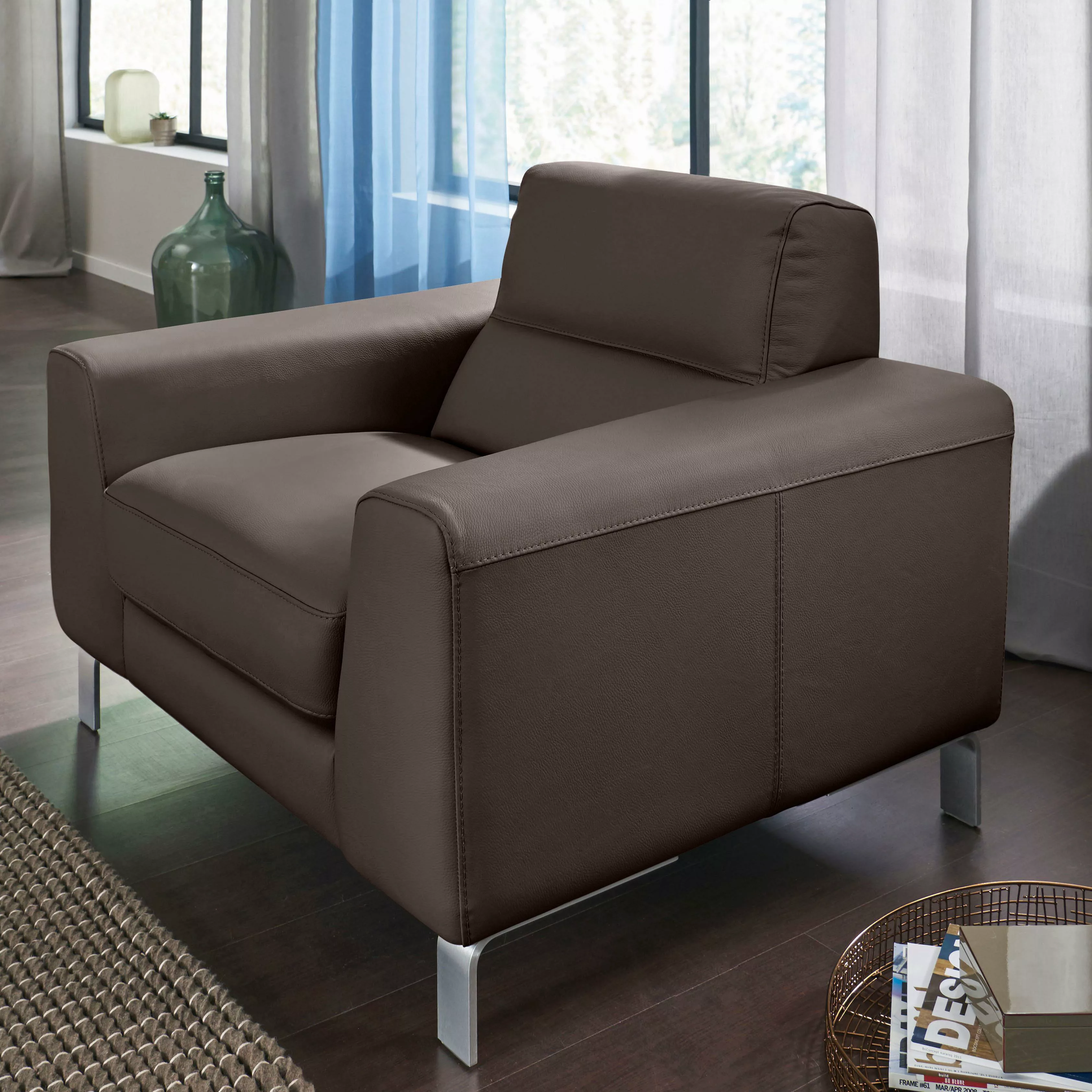 CALIA ITALIA Sessel »Simon Loungesessel, Designsessel«, in zwei Lederqualit günstig online kaufen