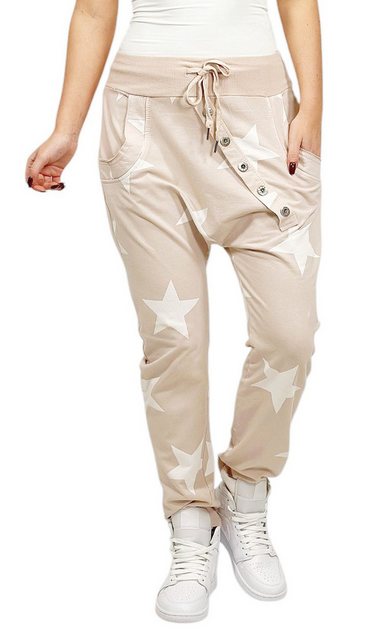 Mississhop Boyfriend-Hose Damen Hose Sweatpants Jogginghose Sterne M.132 günstig online kaufen