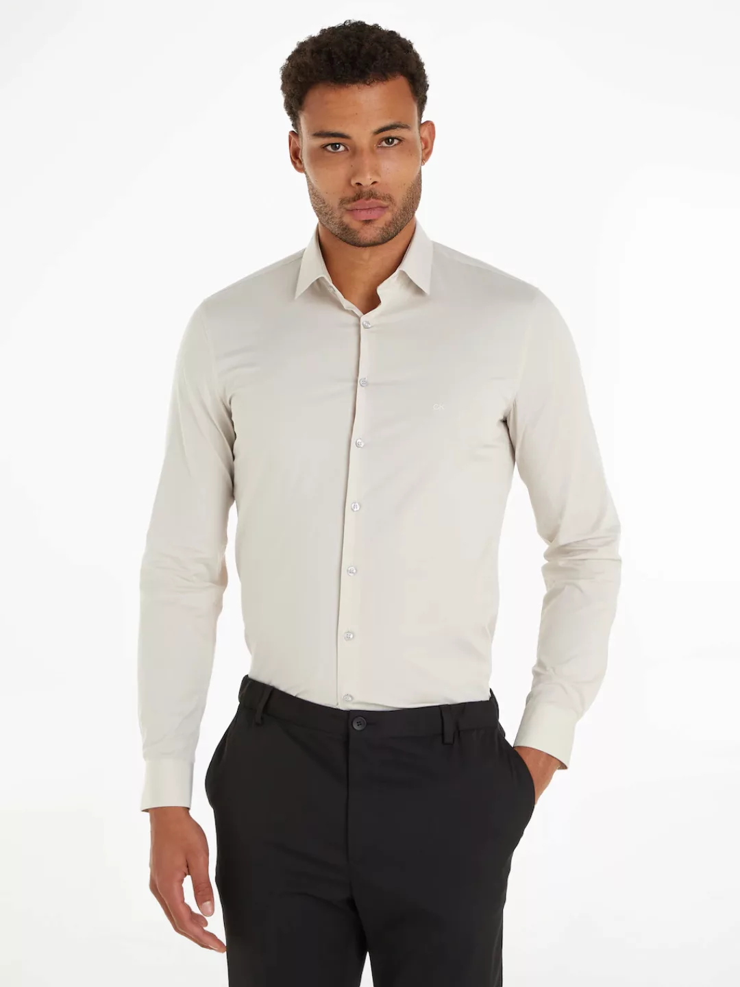 Calvin Klein Businesshemd POPLIN STRETCH SLIM SHIRT mit Kentkragen günstig online kaufen