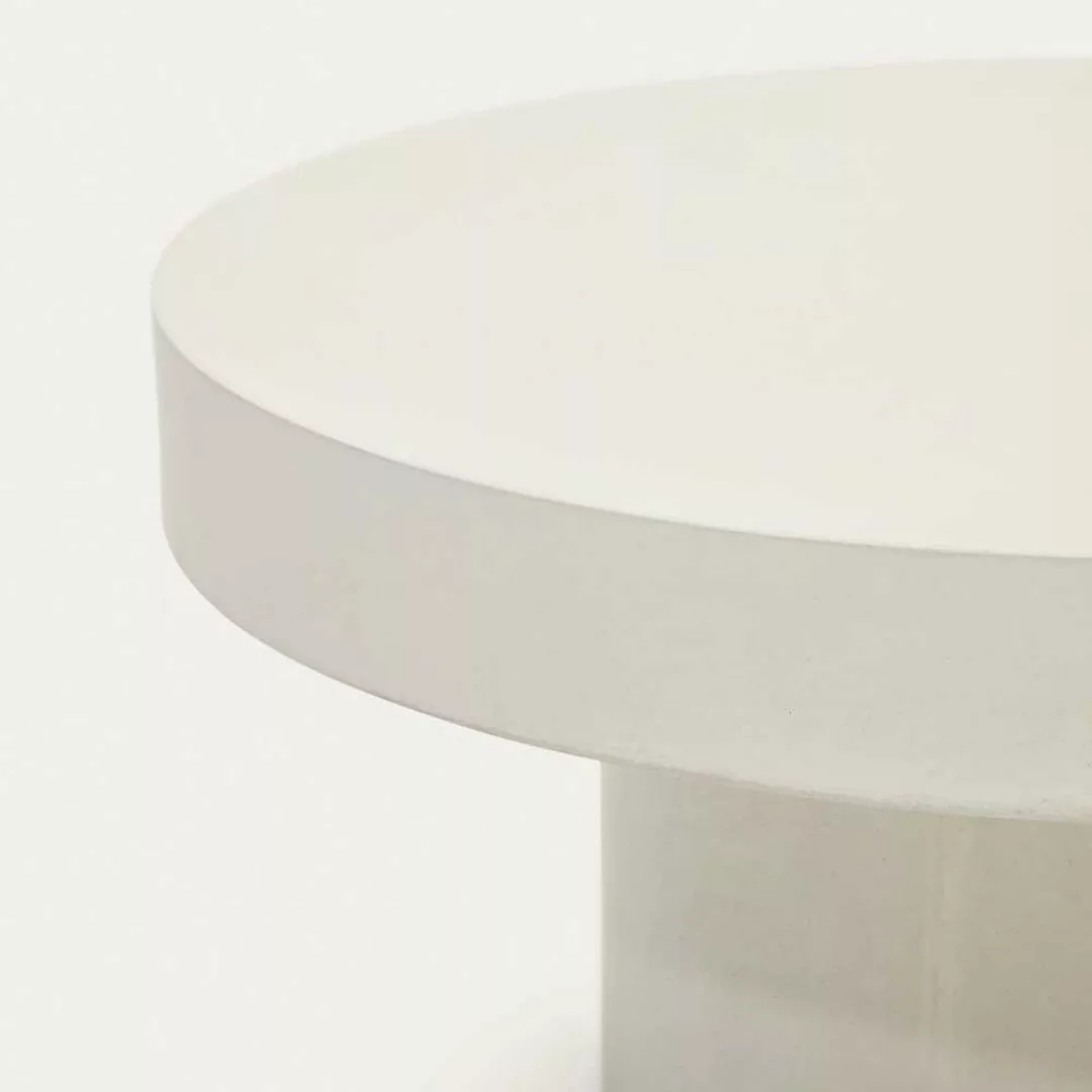 Weißer Outdoor Couchtisch im Skandi Design Faserzement Oberfläche günstig online kaufen