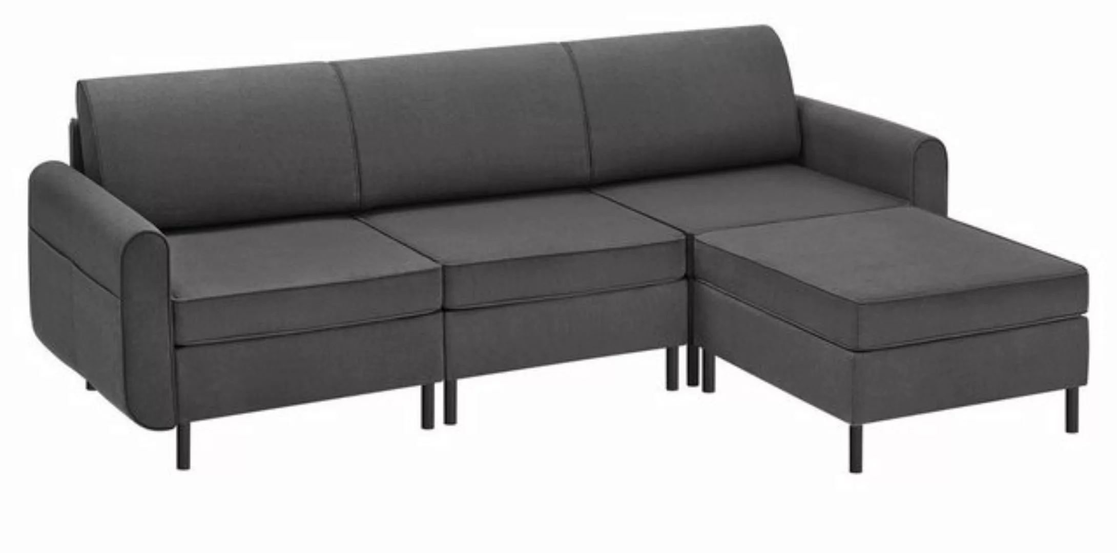 SONGMICS HOME 3-Sitzer, 4 Teile, Modulares Sofa, 4-Sitzer, Schlafsofa, L-fö günstig online kaufen