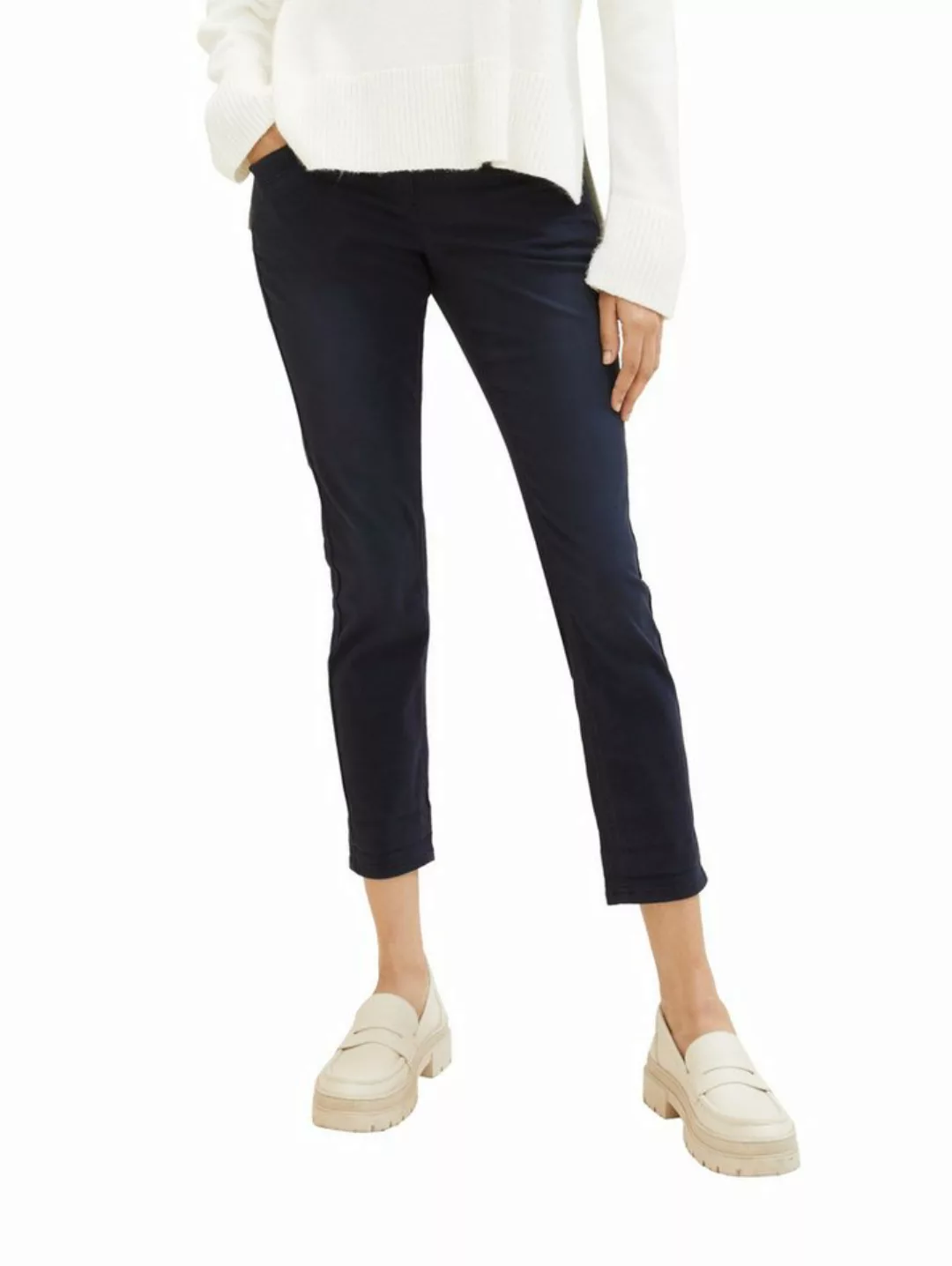 Tom Tailor Damen Hose TAPERED RELAXED - Relaxed Fit - Gestreift günstig online kaufen