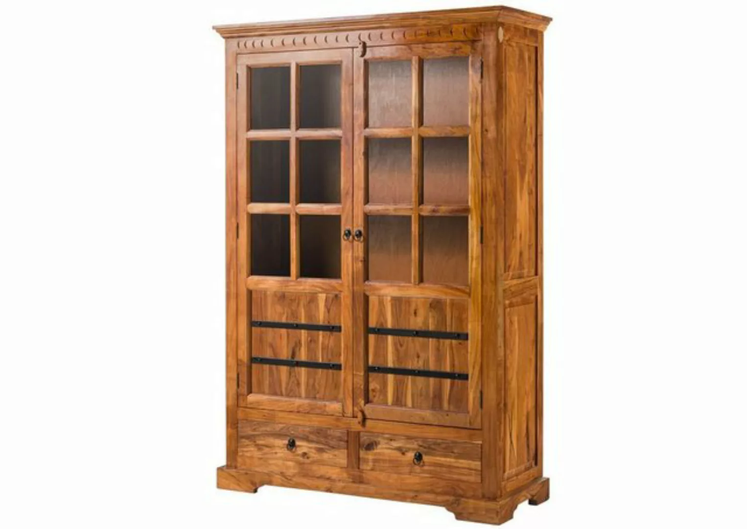 Massivmoebel24 Standvitrine (Vitrine Akazie 134x50x196 honig  lackiert OXFO günstig online kaufen