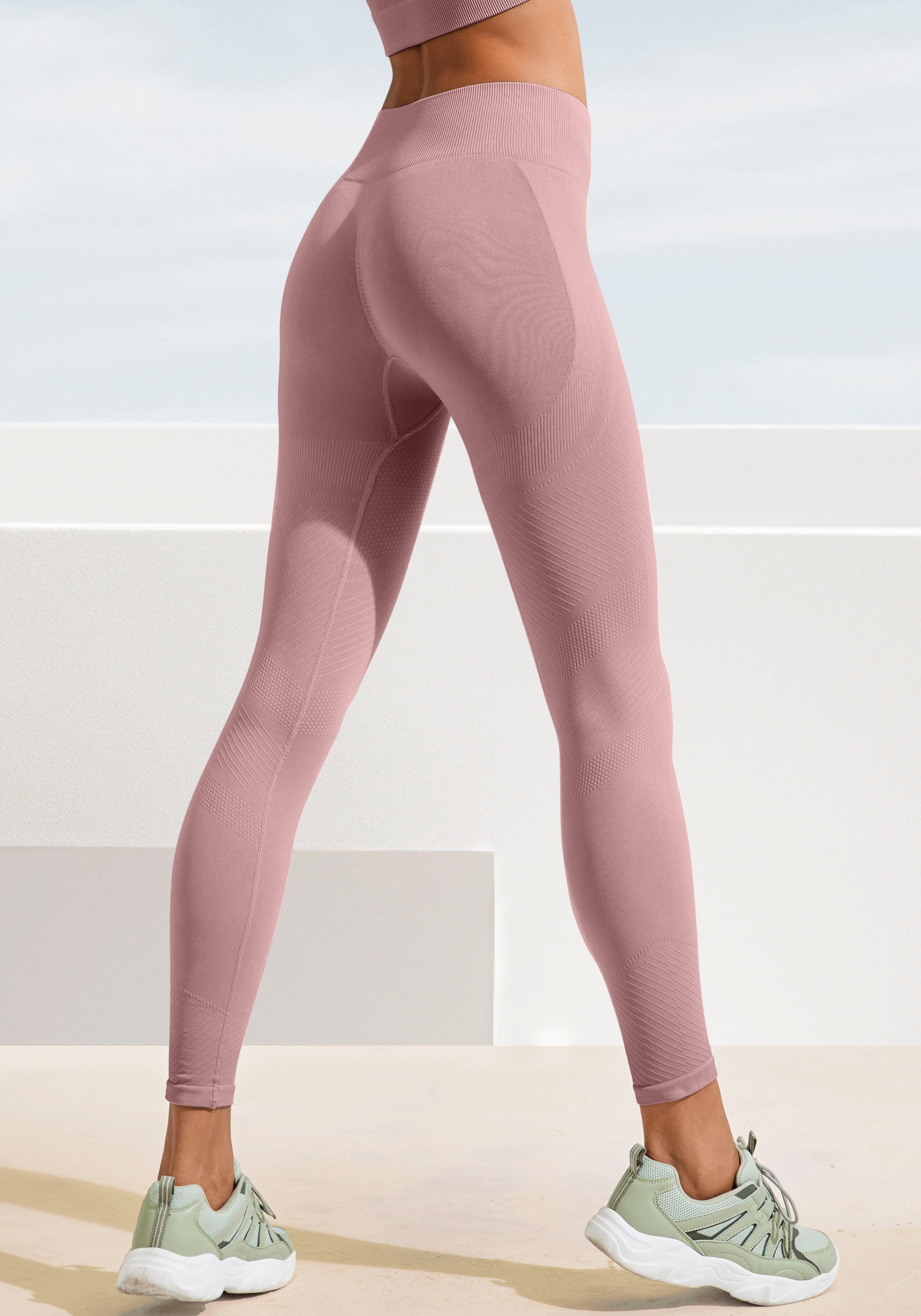 LASCANA Seamless Leggings "Po Push Up", mit Rippstruktur und Shapingeffekt, günstig online kaufen
