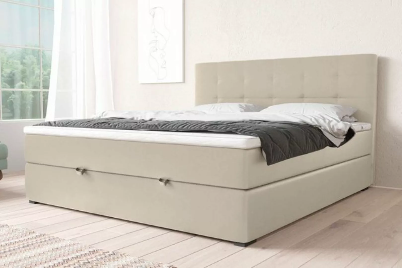 Stylefy Boxspringbett Pluto (Schlafzimmerbett, Bett), gepolstert günstig online kaufen