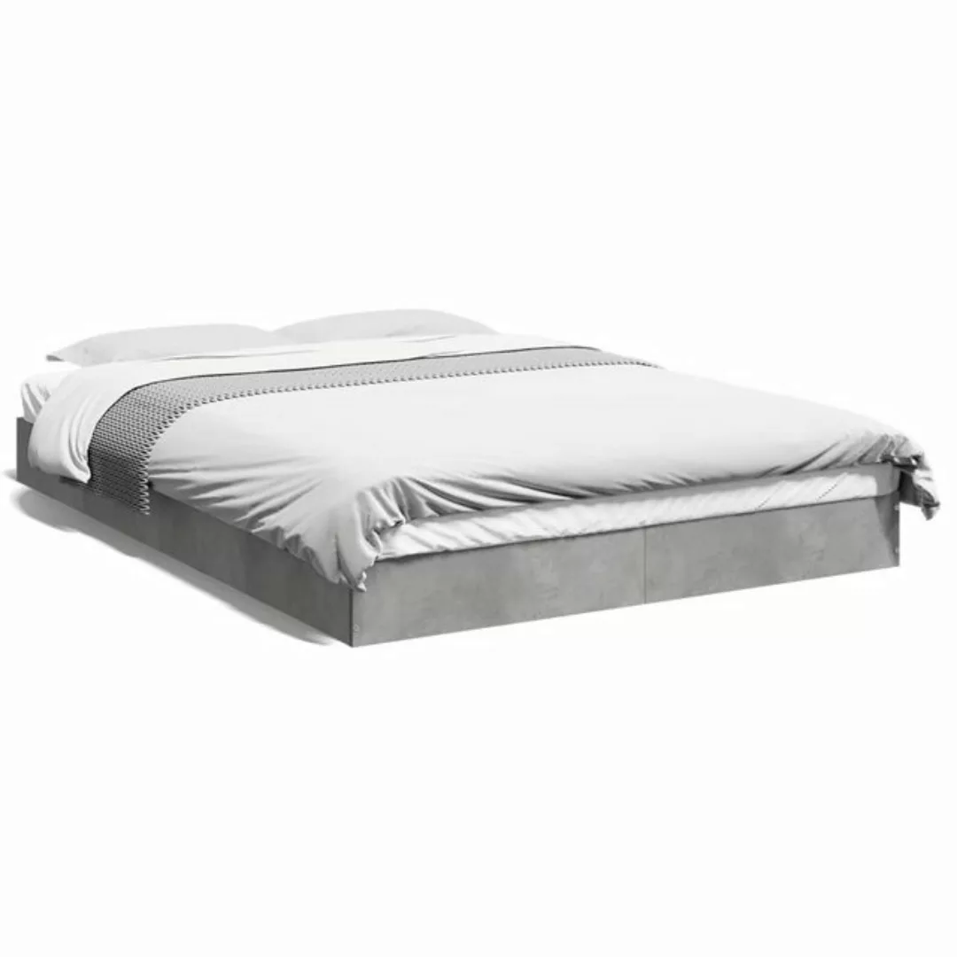 vidaXL Bett Bettgestell Betongrau 120x200 cm Holzwerkstoff günstig online kaufen