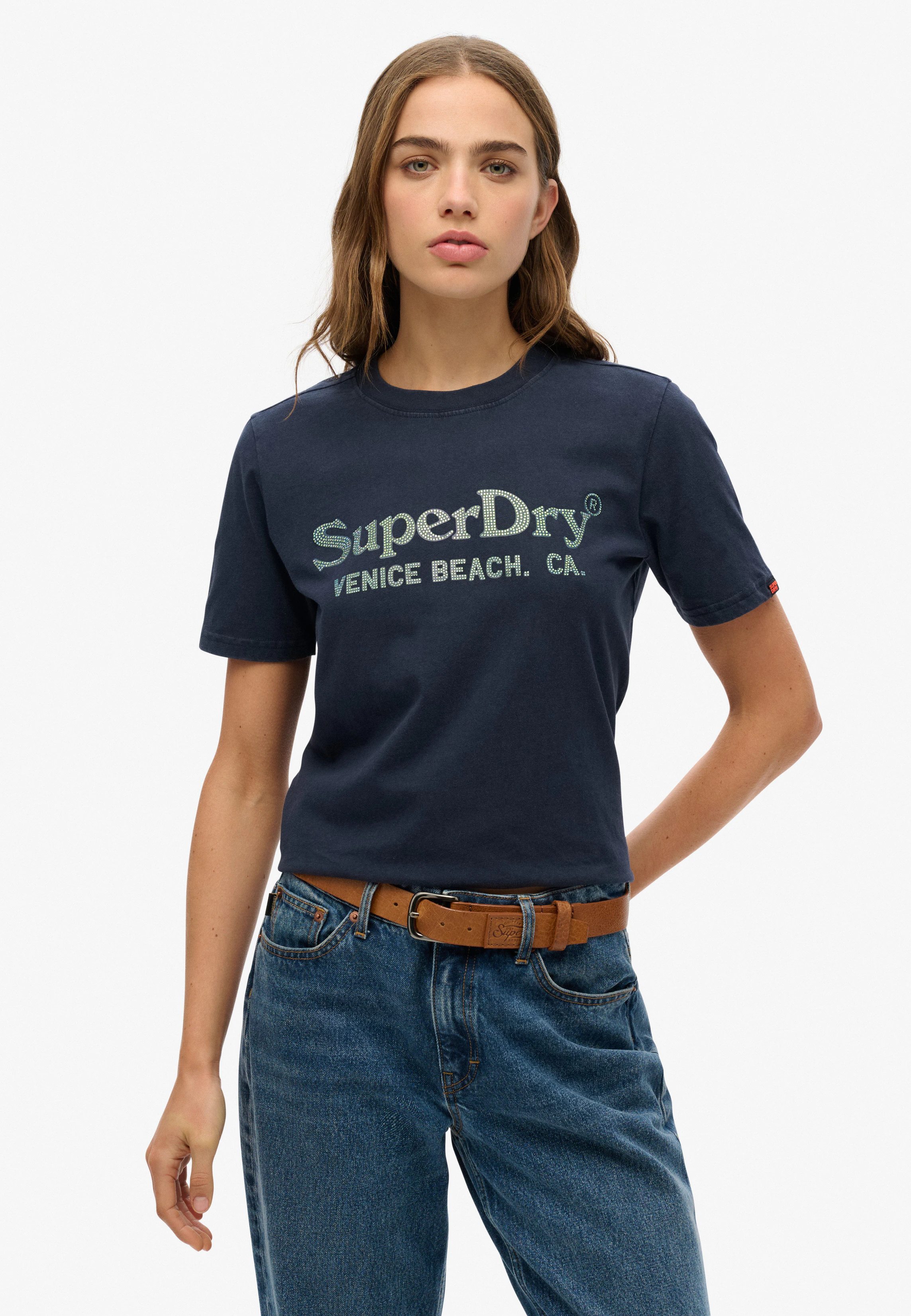 Superdry Kurzarmshirt "VENUE METALLIC RELAXED TEE" günstig online kaufen