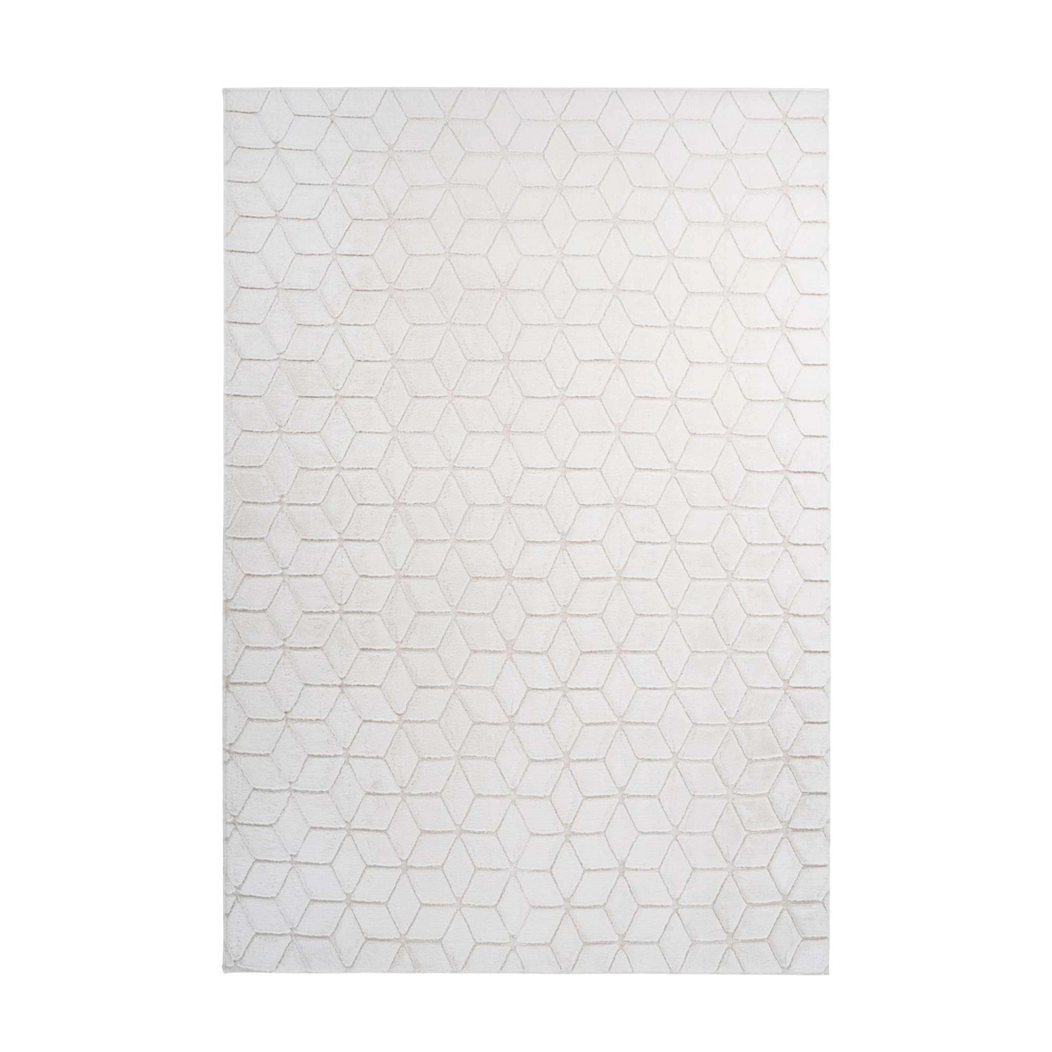 MeGusta Kurzflor Teppich Modern Klassisch Weiß - Creme 80x150 cm Alba günstig online kaufen